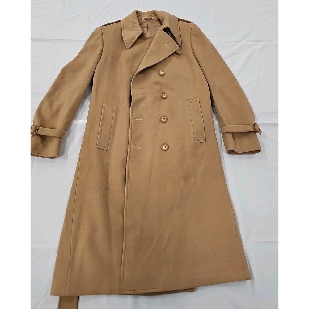 Saks Fifth Avenue Coat Mens Brown Wool Jacket Trench Adult